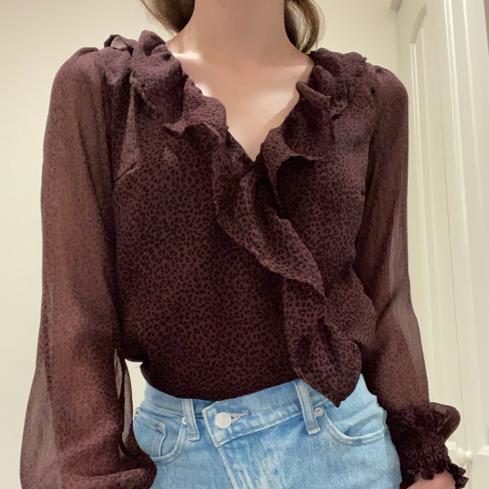 Red cheetah print Abercrombie bodysuit